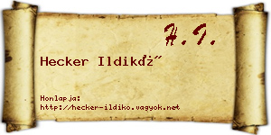 Hecker Ildikó névjegykártya